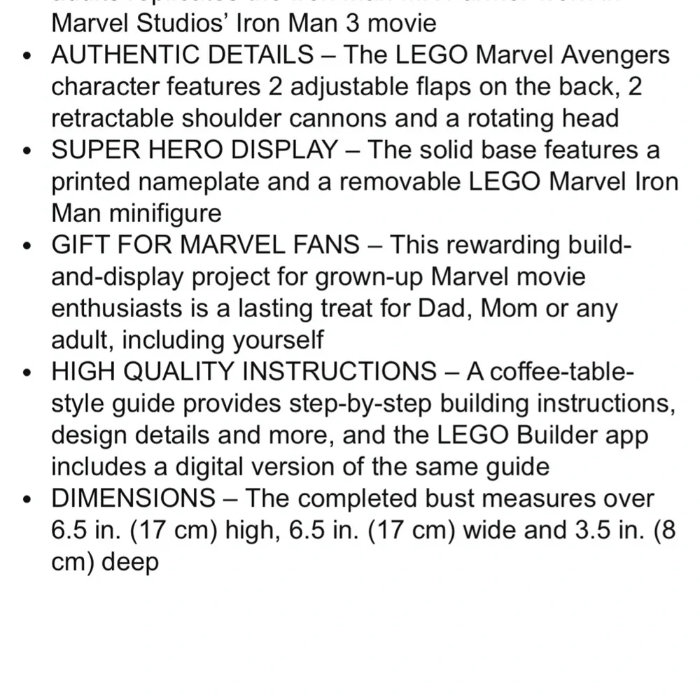 LEGO Marvel Iron Man MK4 Red & Gold Building Set (76327) 436Pcs 18+ NIB Sealed